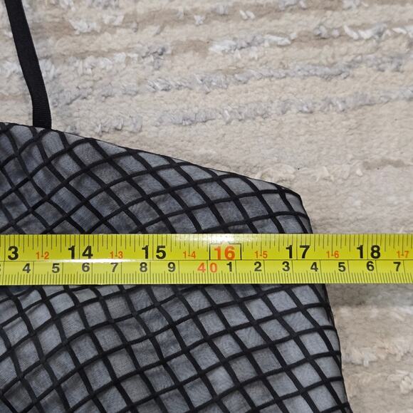 NBD Revolve Mini Dress Gray Windowpane Tiered Lace Strappy Whimsygoth Medium - Picture 7 of 8